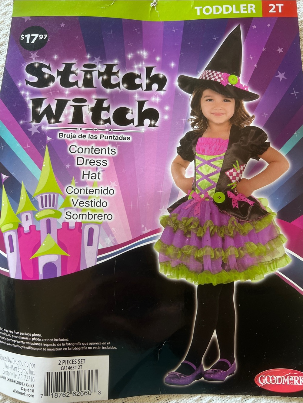 Stitch Witch Toddler Costume - 2T - Includes Dress and Hat